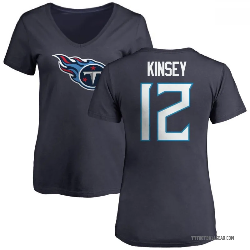 Mason Kinsey Women's Navy Tennessee Titans Logo Slim Fit T-Shirt -